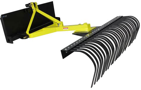 yard rake ror skid steer|pull behind rake attachment.